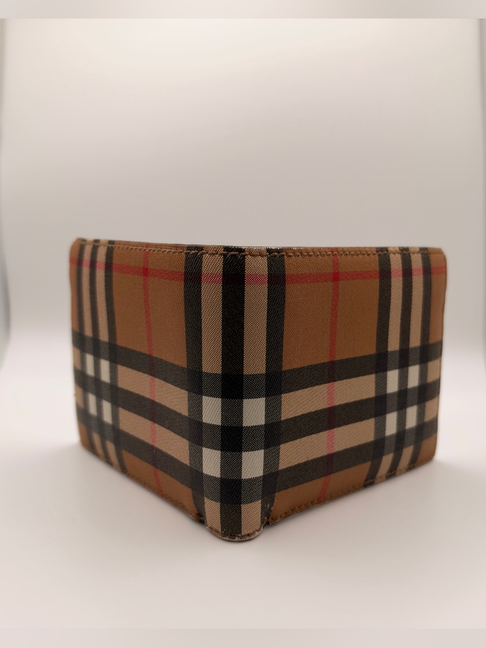 Burberry Vintage Check Leather Bifold Wallet with ID Window